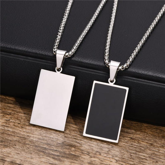 Square Pendant Necklace for Men