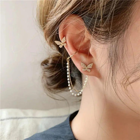 Gold-Plates Butterfly Earrings