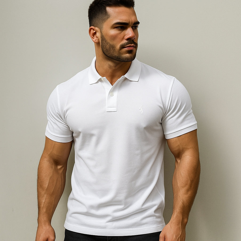 White Polo Imported T-Shirt – Premium Quality