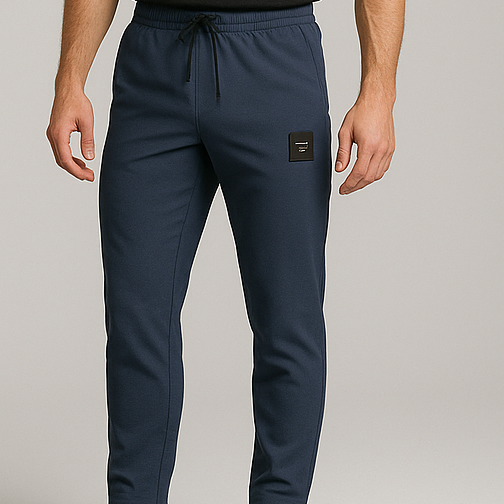 Cyan Blue Milano Black Dry Fit Trouser for Men