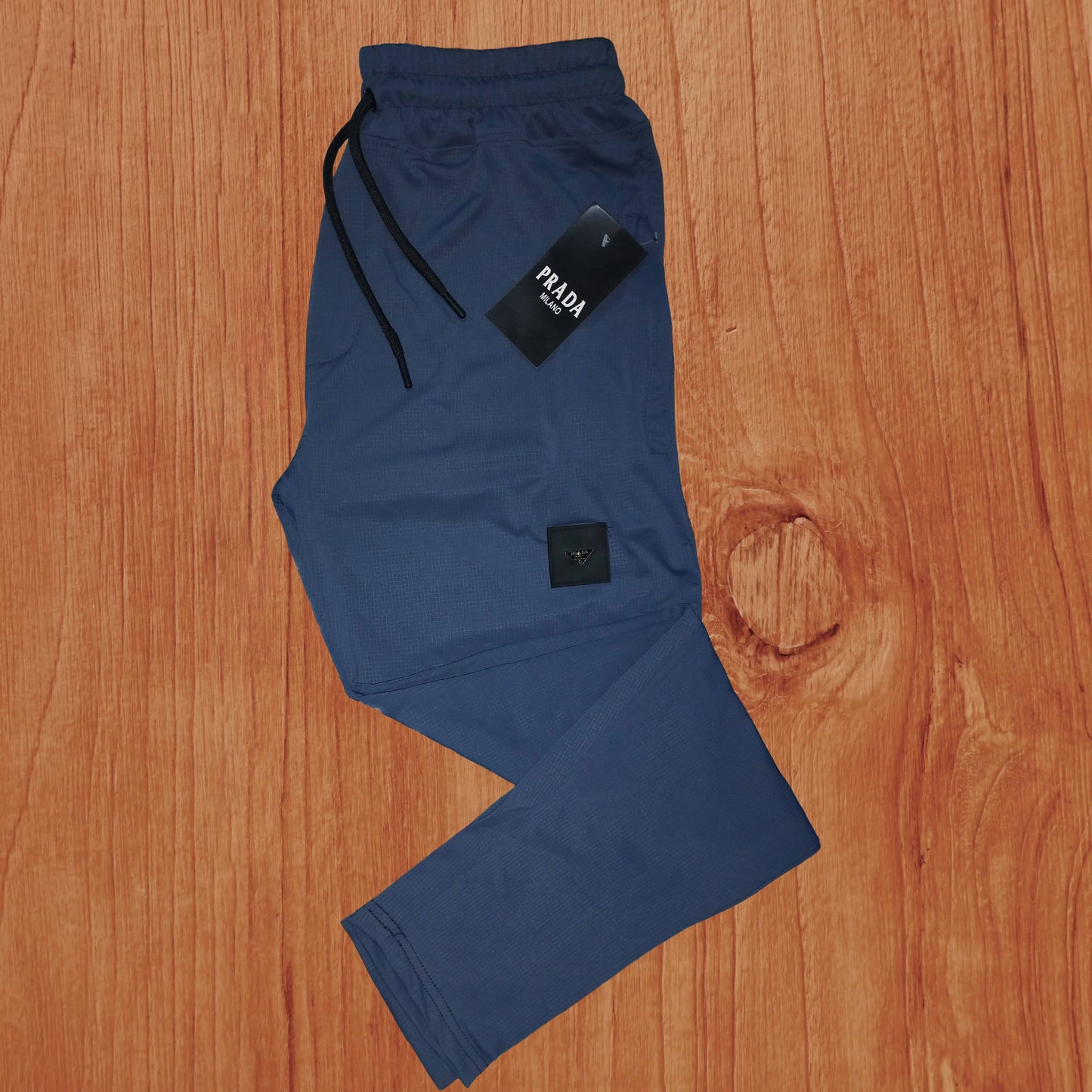 Cyan Blue Milano Black Dry Fit Trouser for Men