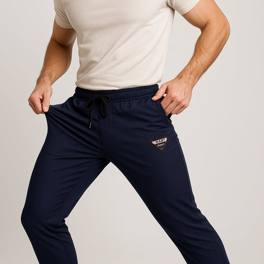Parada Milano Tealish Blue Dry Fit Trouser for Men