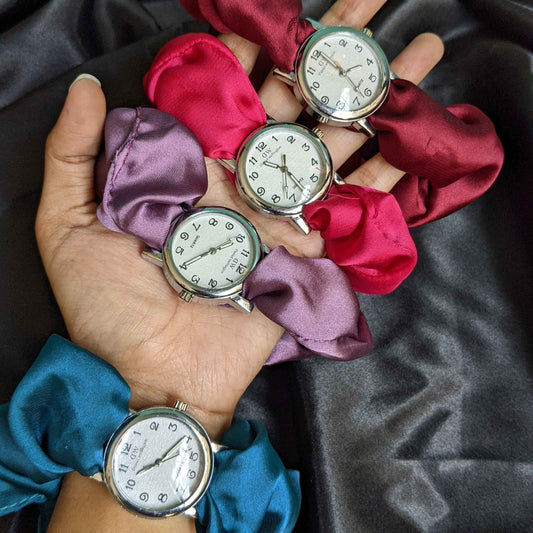 Girls' Scrunchie Strap Watch – Soft Fabric Band Watch in 6 Colors