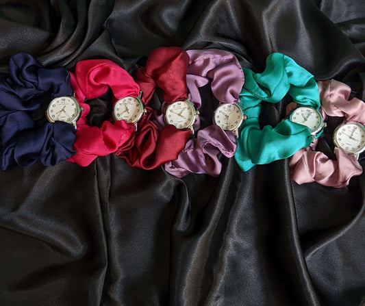 Girls' Scrunchie Strap Watch – Soft Fabric Band Watch in 6 Colors